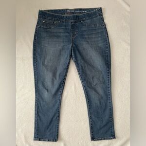 Levi’s Denizen Vintage Women Crop Jeans 16 Blue Denim Pull On Straight Leg